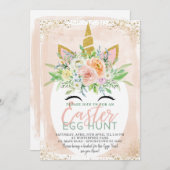 Uitnodiging voor de Easter Egg Hunt van Unicorn (Voorkant / Achterkant)