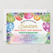 Uitnodiging voor de Easter Egg Hunt. Waterverf (Voorkant)