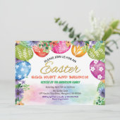 Uitnodiging voor de Easter Egg Hunt. Waterverf (Staand voorkant)