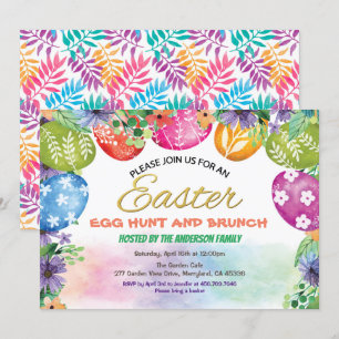 Uitnodiging voor de Easter Egg Hunt. Waterverf