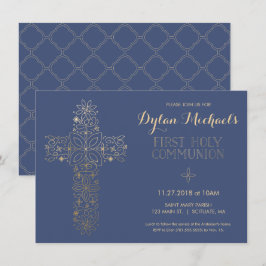 Uitnodiging voor de eerste Heilige Communie, Goude