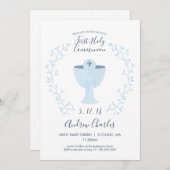 Uitnodiging voor de eerste Heilige Communie - Jong (Voorkant / Achterkant)