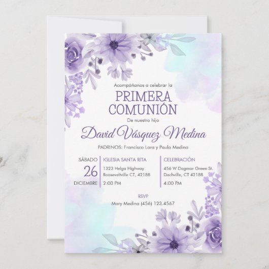 Uitnodiging voor de Eerste Heilige Communie met Mo (Voorkant)