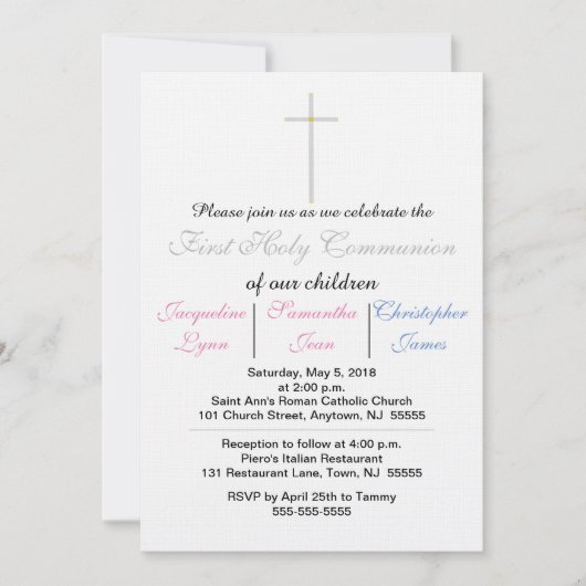 Uitnodiging voor de eerste Heilige Roze Blauwe Tri (Voorkant)