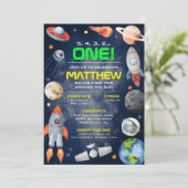 Uitnodiging voor de eerste verjaardag in de buiten (Staand voorkant)