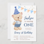 Uitnodiging voor de eerste verjaardag van Beary te (Voorkant)