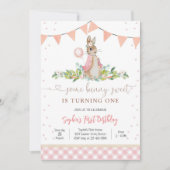 Uitnodiging voor de eerste verjaardag van Bunny (Voorkant)