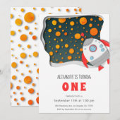 Uitnodiging voor de eerste verjaardag van het oran (Voorkant / Achterkant)