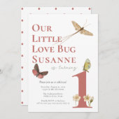 Uitnodiging voor de eerste verjaardag van lievehee (Voorkant / Achterkant)