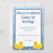 Uitnodiging voor de eerste verjaardag van Lucky Du (Achterkant)