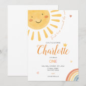 Uitnodiging voor de eerste verjaardag van onze kle (Voorkant / Achterkant)