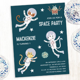 Uitnodiging voor de eerste verjaardag van Space Ca