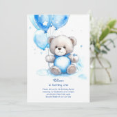 Uitnodiging voor de eerste verjaardag van Teddy Be (Staand voorkant)