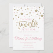 Uitnodiging voor de eerste verjaardag van Twinkle  (Voorkant)