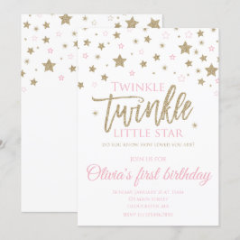 Uitnodiging voor de eerste verjaardag van Twinkle 