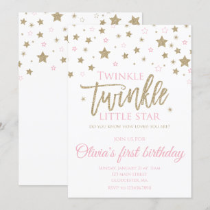 Uitnodiging voor de eerste verjaardag van Twinkle