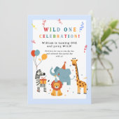 Uitnodiging voor de eerste verjaardag van Wild One (Staand voorkant)