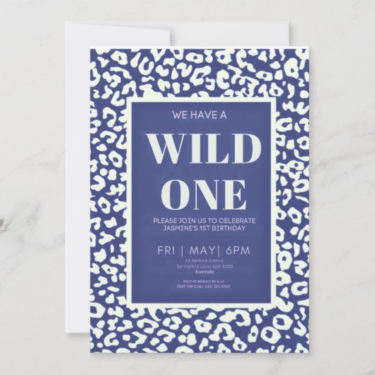 Uitnodiging voor de eerste verjaardag van Wild One (Voorkant)