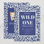 Uitnodiging voor de eerste verjaardag van Wild One (Voorkant / Achterkant)