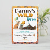 Uitnodiging voor de eerste verjaardag van Wild One (Staand voorkant)