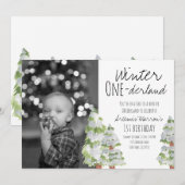 Uitnodiging voor de eerste verjaardag van winterla (Voorkant / Achterkant)