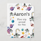 Uitnodiging voor de eerste verjaardagsfeest van ee (Voorkant / Achterkant)