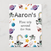 Uitnodiging voor de eerste verjaardagsfeest van ee (Voorkant)