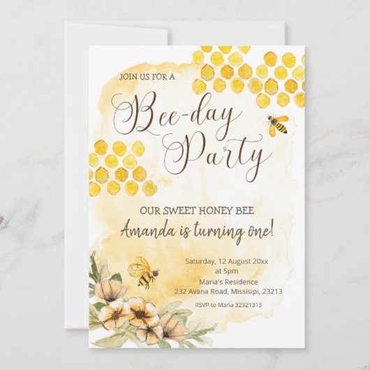 Uitnodiging voor de eerste wedstrijd van Bee Birth (Voorkant)