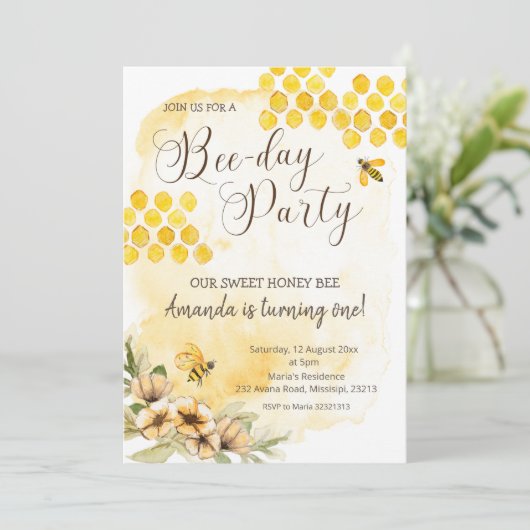 Uitnodiging voor de eerste wedstrijd van Bee Birth (Staand voorkant)