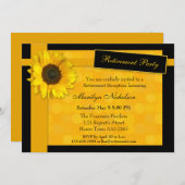 Uitnodiging voor de Elegant Sunflower Retirement P (Voorkant / Achterkant)