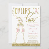 Uitnodiging voor de Engagement Party, Faux Glitter (Voorkant)