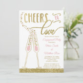 Uitnodiging voor de Engagement Party, Faux Glitter (Staand voorkant)