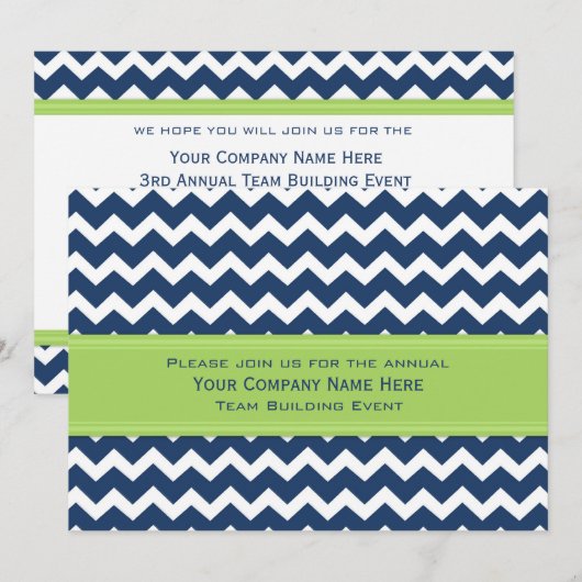 Uitnodiging voor de Enterprise Team Building - Bla (Voorkant / Achterkant)