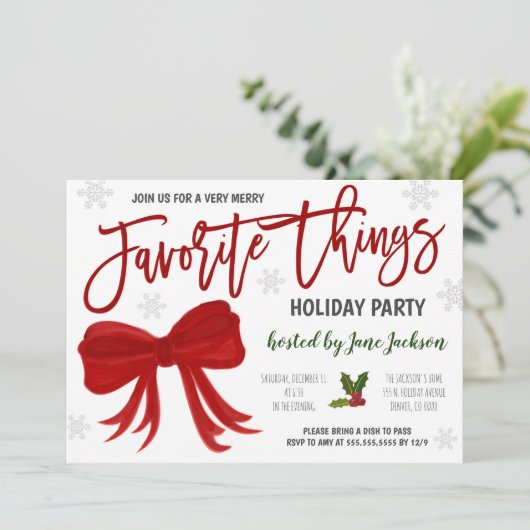 Uitnodiging voor de Favoriete Partij voor Vrije Di (Staand voorkant)