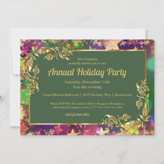 Uitnodiging voor de feestdag Confetti (Voorkant)