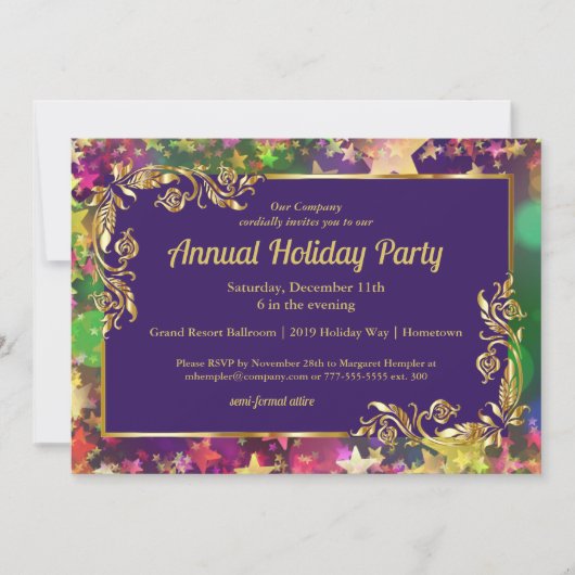 Uitnodiging voor de feestdag Confetti (Voorkant)