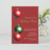 Uitnodiging voor de feestdag in Cranberry Red (Staand voorkant)