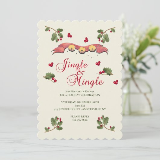 Uitnodiging voor de feestdag in Jingle en Mingle (Staand voorkant)