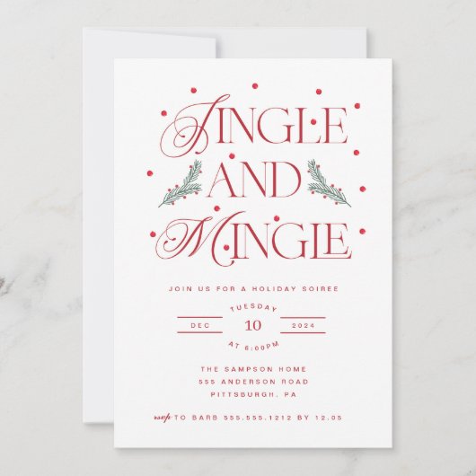 Uitnodiging voor de feestdag in Jingle en Mingle (Voorkant)