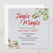 Uitnodiging voor de feestdag in Jingle & Mingle (Voorkant / Achterkant)