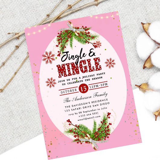 Uitnodiging voor de feestdag in Jingle & Mingle