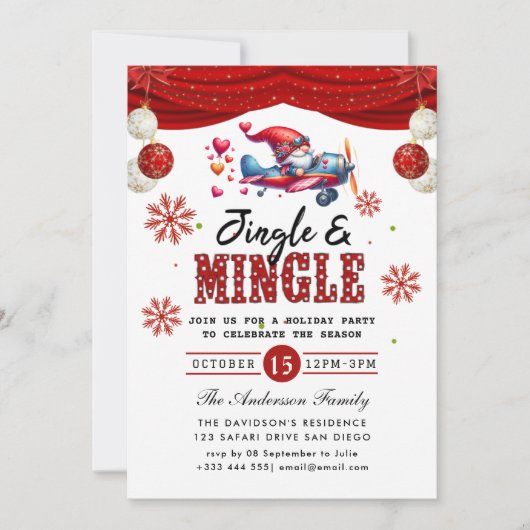 Uitnodiging voor de feestdag in Jingle & Mingle (Voorkant)