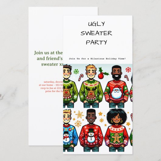 Uitnodiging voor de feestdag met de feestdag voor (Voorkant / Achterkant)