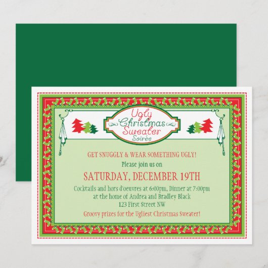 Uitnodiging voor de feestdag met de feestdag voor (Voorkant / Achterkant)