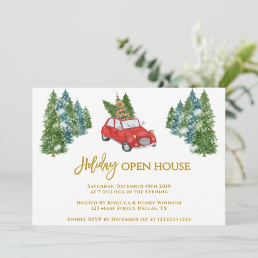 Uitnodiging voor de feestdag van de Open House Uit (Staand voorkant)