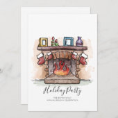 Uitnodiging voor de feestdag van de waterverf (Voorkant / Achterkant)