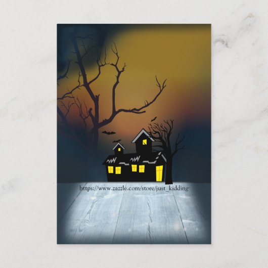 Uitnodiging voor de feestdag van Halloween Informatiekaartje (Achterkant)