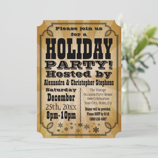 Uitnodiging voor de  feestdag van het oude land (Staand voorkant)