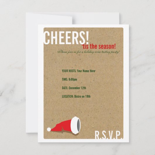 Uitnodiging voor de feestdag voor het testen van w (Achterkant)