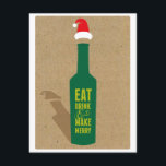 Uitnodiging voor de feestdag voor het testen van w<br><div class="desc">Nodig uw wijnliefhebbende gasten uit voor uw Holiday Party en Christmas Wine Tasting-evenement met deze hippe uitnodiging van een kerstmuts met een wijnfles. Pas alle kopieën aan uw evenement aan.</div>